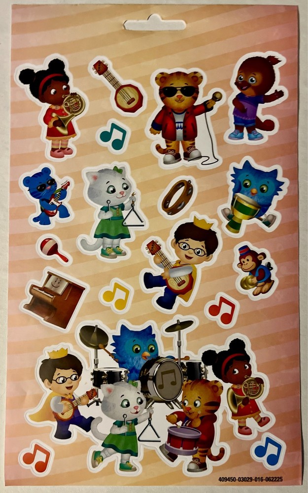 DANIEL TIGER’S NEIGHBORHOOD MUSIC STICKER SHEET W/18