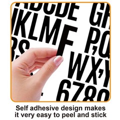 Waterproof Letter Stickers 2 Inch, 1000 Pcs Vinyl Labels, Address Signs, Black