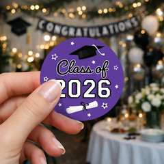 Class of 2026 Graduation Round Stickers – 1.75″ Envelope Seals, 40 Count