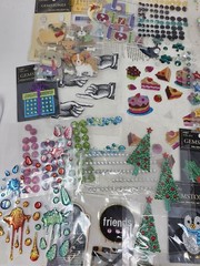 Lot of Craft Stickers & Embellishments Gemstones Puffy Stickers Scrapbook Supply