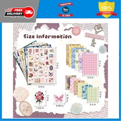 540 Pcs Vintage Floral Scrapbook Supplies Junk Journal Sticker Set Retro Crafts