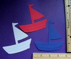 10 SAILBOAT cardstock paper die cut embellishments scrapbook / card making