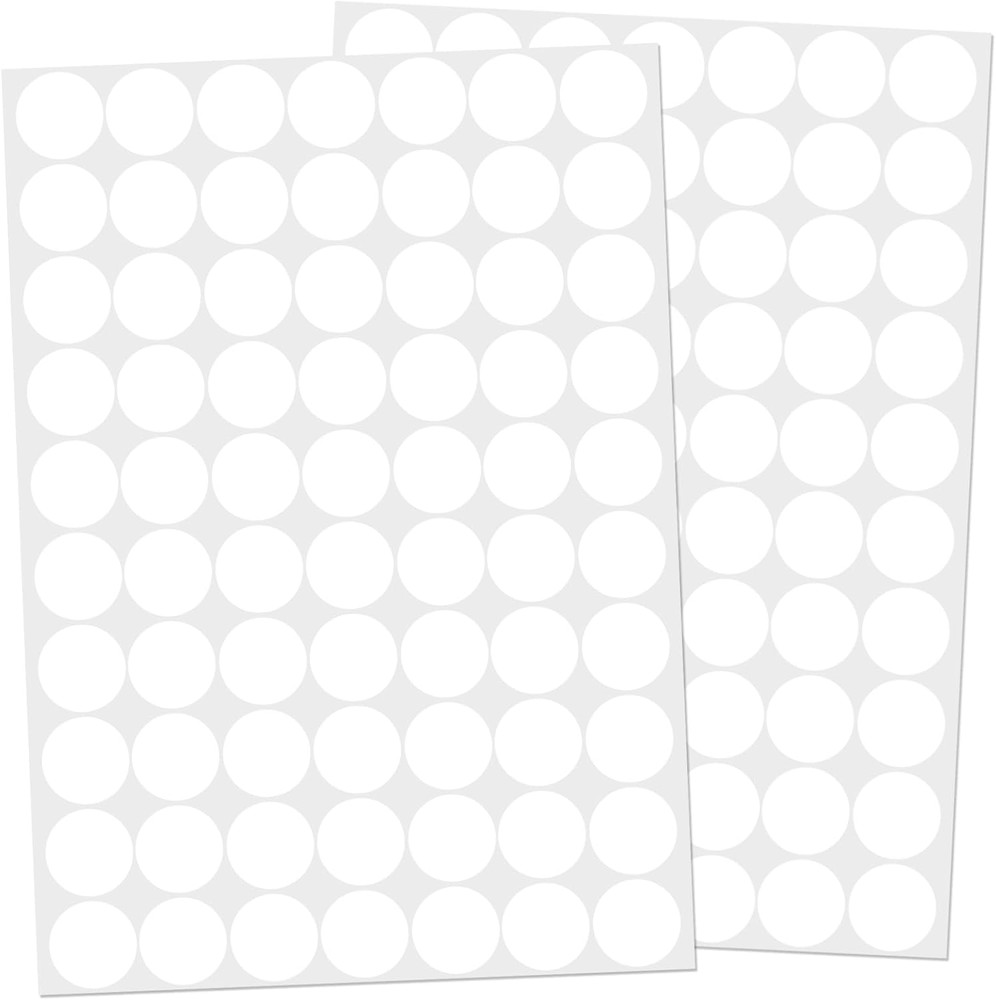 1400 Pcs White Dot Stickers 3/4 Round Color Coding Label Circle Stickers