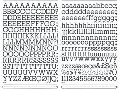 MECANORMA Transfer Lettering 555.60 CLN Letraset #656 ROCKWELL LIGHT 16.2MM
