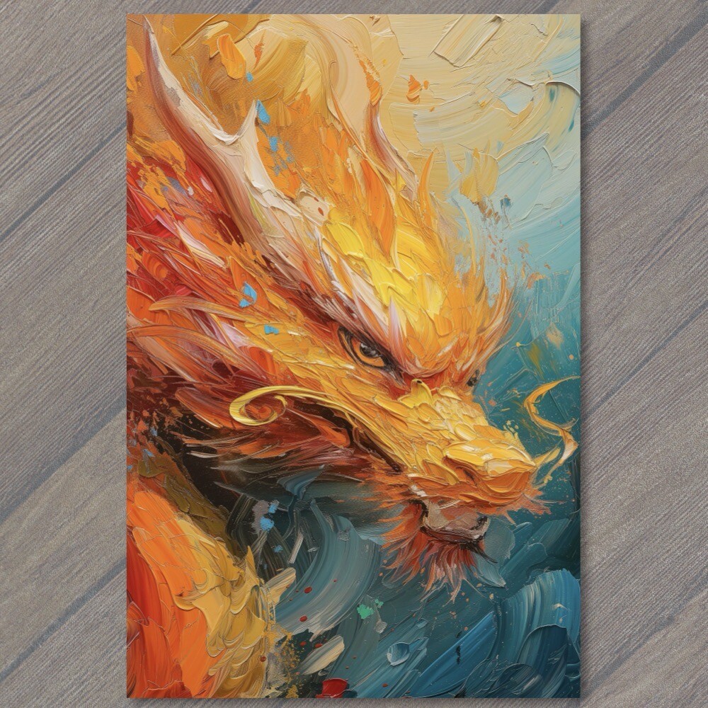 STICKER Dragon Golden Majestic Colorful Bright Vibrant Palette Painting Yellow