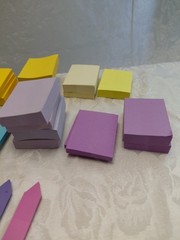 Craft lot set POST IT NOTES Rainbow Pink Green Purple marker tabs memo