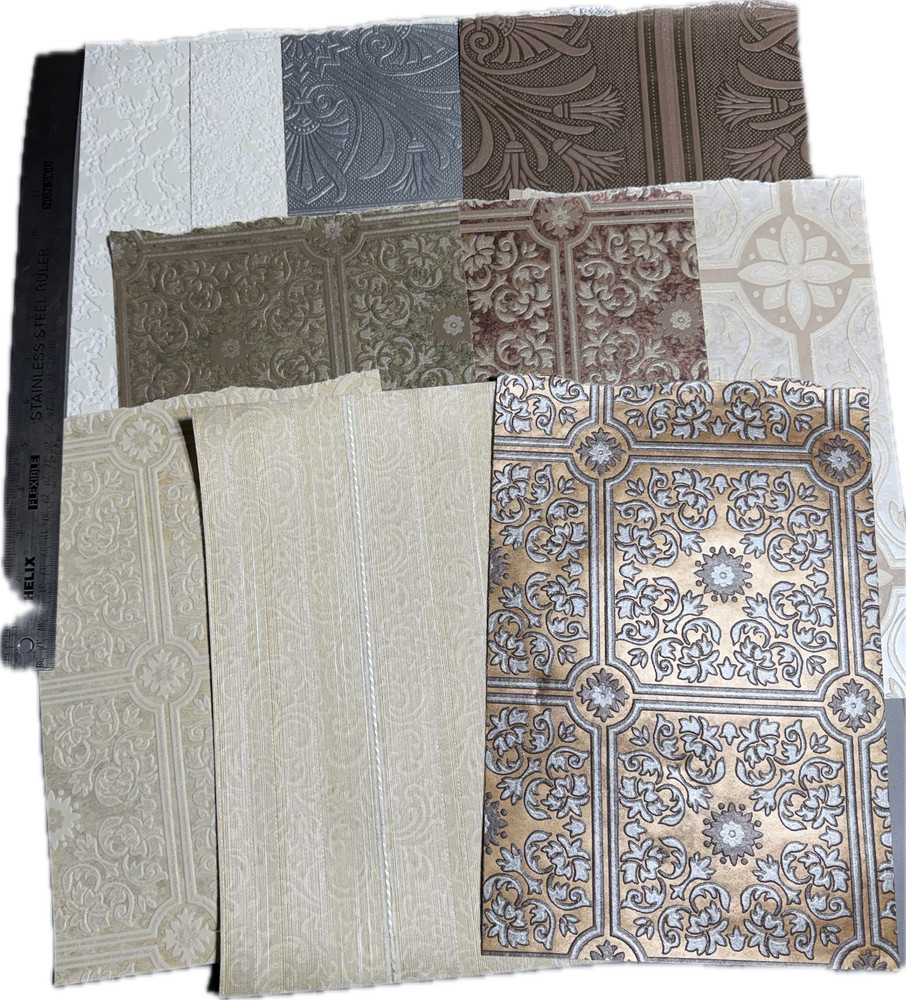 Vtg. Textured Wallpaper Samples from Sample Book, Ethan Allen (10 Pieces) Set 9