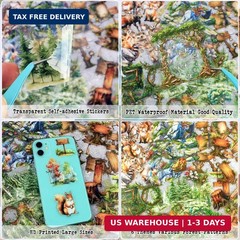 150Pcs PET Forest Landscape Stickers for Journaling and Scrapbooking, 6 Themes w