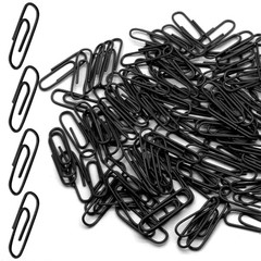 Luomorgo 120 Pcs Paper Clips – (28mm) Vinyl Coated Metal 1.1 Inch Black