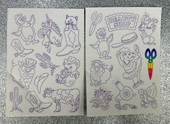VTG Lisa Frank Stickers Coloring Sheet Color Your Own Beauty Shop Western Cowboy
