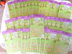 American Greetings forget me not bloomer bunny easter stickers lot of 37