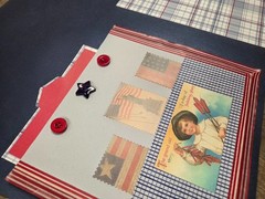 Scrapbooking Pre-Made Pages Just Add Pictures Patriotic Red White Blue Americana