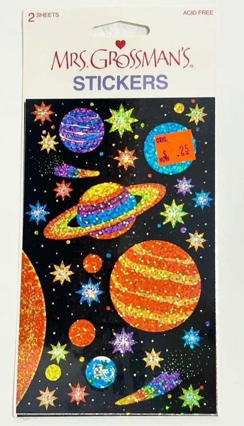 Mrs. Grossman’s Sparkly Solar System Jupiter Saturn Star Scrapbook Stickers PACK