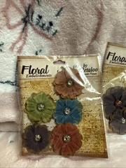 Petaloo Floral Embelishments 6 Packages Unopened 2010 Scrapbook