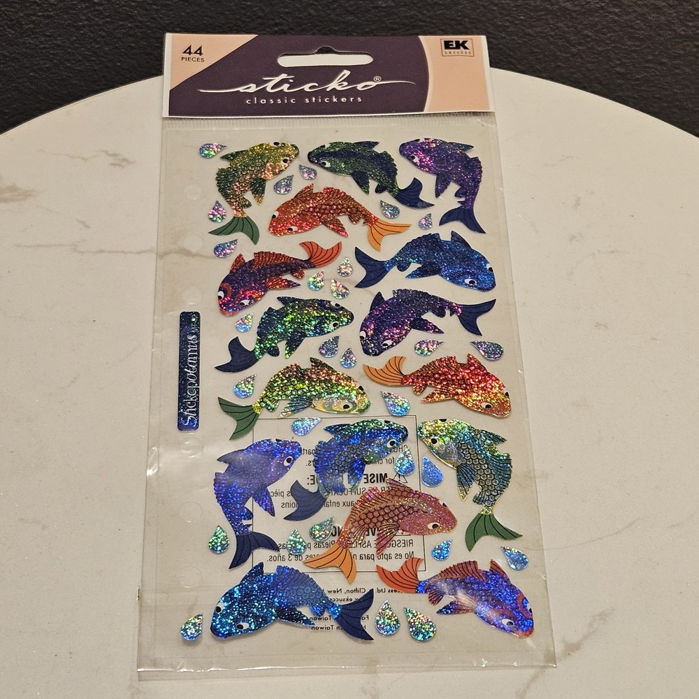 Sticko Fantastic Fish Prismatic Scrapbooking Stickers 44 pc EK Success