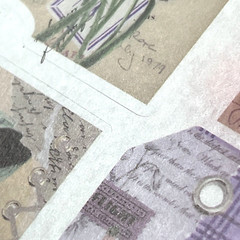 Vintage Style Garden Purple Washi Paper Stickers 4 Sheets Junk Journal Collage