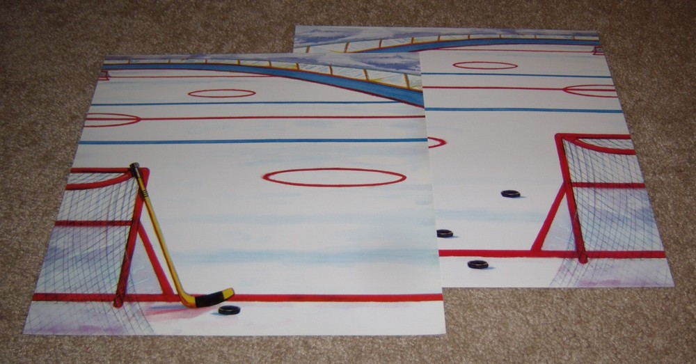 NRN Designs Single Sided Papers (2) ~ Hockey Stick/Ice Rink