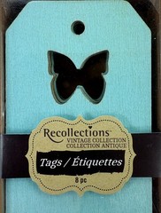 Lot Of 3 Packs Recollections Vintage Collection Tags Die Cut Wood & Solid Paper