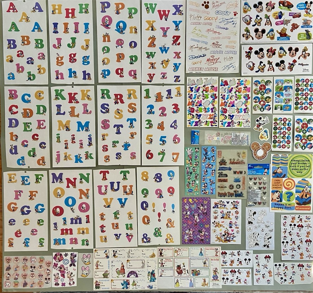 Large Lot of Disney Stickers& Alphabet Punches! Jolee’s Boutique, EK Success