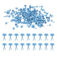 200 Pcs Paper Fasteners Mini Metal Fastener Sky Blue 0.3″x0.18″