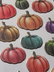 PUMPKIN STICKERS «FALL AUTUMN COLORS» (12 PIECES) TOTAL