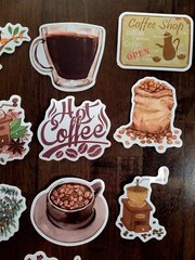 STICKERS x 10 COFFEE Large Vinyl Shop Stickers CO2