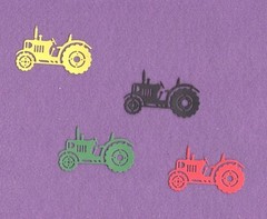 TRACTOR farm die cuts scrapbook cards