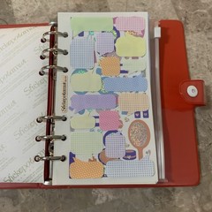 Vintage Stickopotamus Gingham Sticker Binder Book Zipper Pouch Stickers Sheets!