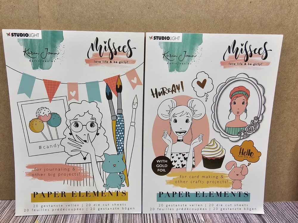 2 PADS Studio Light MISSEES DIE CUT PACKS 20 PAGES EACH LOVE LIFE & BE GIRLY