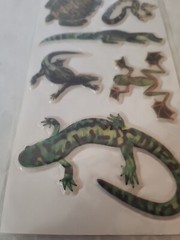 Vtg Sticker Educational Tool Lot Of 6 Dinosaurs and Amphibians – all unused