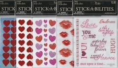 The Paper Studio Stickabilities VALENTINE Stickers~U Pick~Adorable! Quick Ship