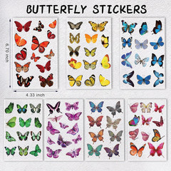 Butterfly Stickers(635PCS, 48 Sheets)Flower Stickers for Scrapbooking Journaling