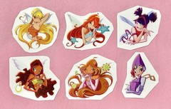 Winx Club Bloom Stella Aisha Flora Tecna Musa Fairy 6 Sticker Set