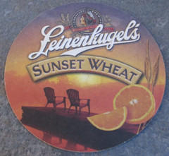 VTG Leinenkugel’s Beer Sticker Coasters LOT Sunset Wheat Older Maiden 6″ x 4″