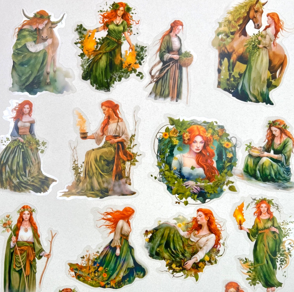 Celtic Goddess Stickers Scrapbooking Journaling Collage