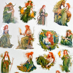 Celtic Goddess Stickers Scrapbooking Journaling Collage