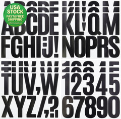 3 Inch Self Adhesive Letter Number Stickers Black 138 Pieces Waterproof DIY