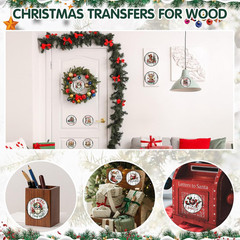 48 Sheets Vintage Christmas Rub On Transfers for Crafts, Rub On Transfers Christ