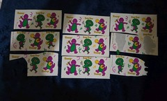 Vintage Hallmark Sticker Lot – Barney Toy Story Barbie Thomas Train Bob Builder