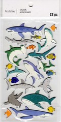 Sharks, 3D scrapbook stickers, 4×7″ – Recollections #668411