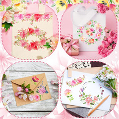 24 Sheets Rub on Transfers Flower Decor Stickers for Furniture Plant Scrapbook S
