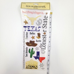 Stickabilities Texas Stickers Lone Star State Hat Boots Cities Cactus Longhorn