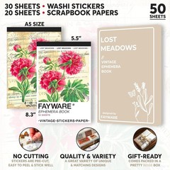 Vintage Washi Stickers for Journaling – Ephemera Book for Journaling with 414…