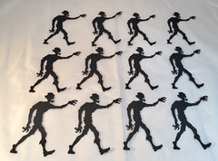 Tim Holtz Halloween Die Cuts * Lost Zombie * Set of 12 * Black, White or Green