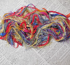 Fiber Art Yarn Journal Scrapbook Mixed Media Gift Wrap 24 Yards «Rainbow»