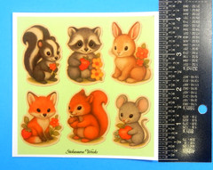 Cute Woodland Animals Fruit & Flowers Sticker Sheet