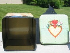 Retired Mary Engelbreit 4 Lot Tin Box Recipe Cards Post It Magnet Cherries Folks