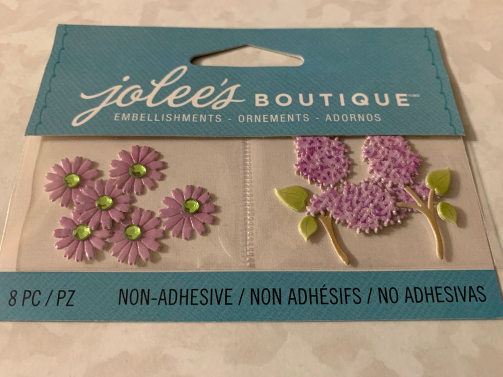 JOLEE’S BOUTIQUE 3D MINI PURPLE DAISIES MINI LILACS W/ GEMSTONES