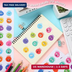 800 Pieces Face Emotion Feelings Stickers for Kids 1.4 Inch Funny Mood Incentive