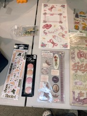 Baby Girl Scrapbooking Embellishments Lot Stickers Paper Crafts Mixed Media